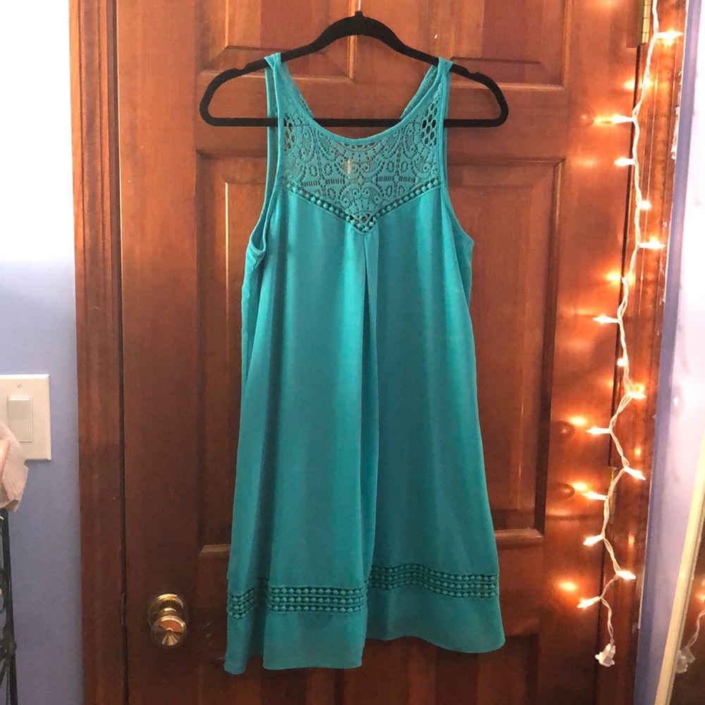 Emerald Green/ Teal Tank chiffon dress